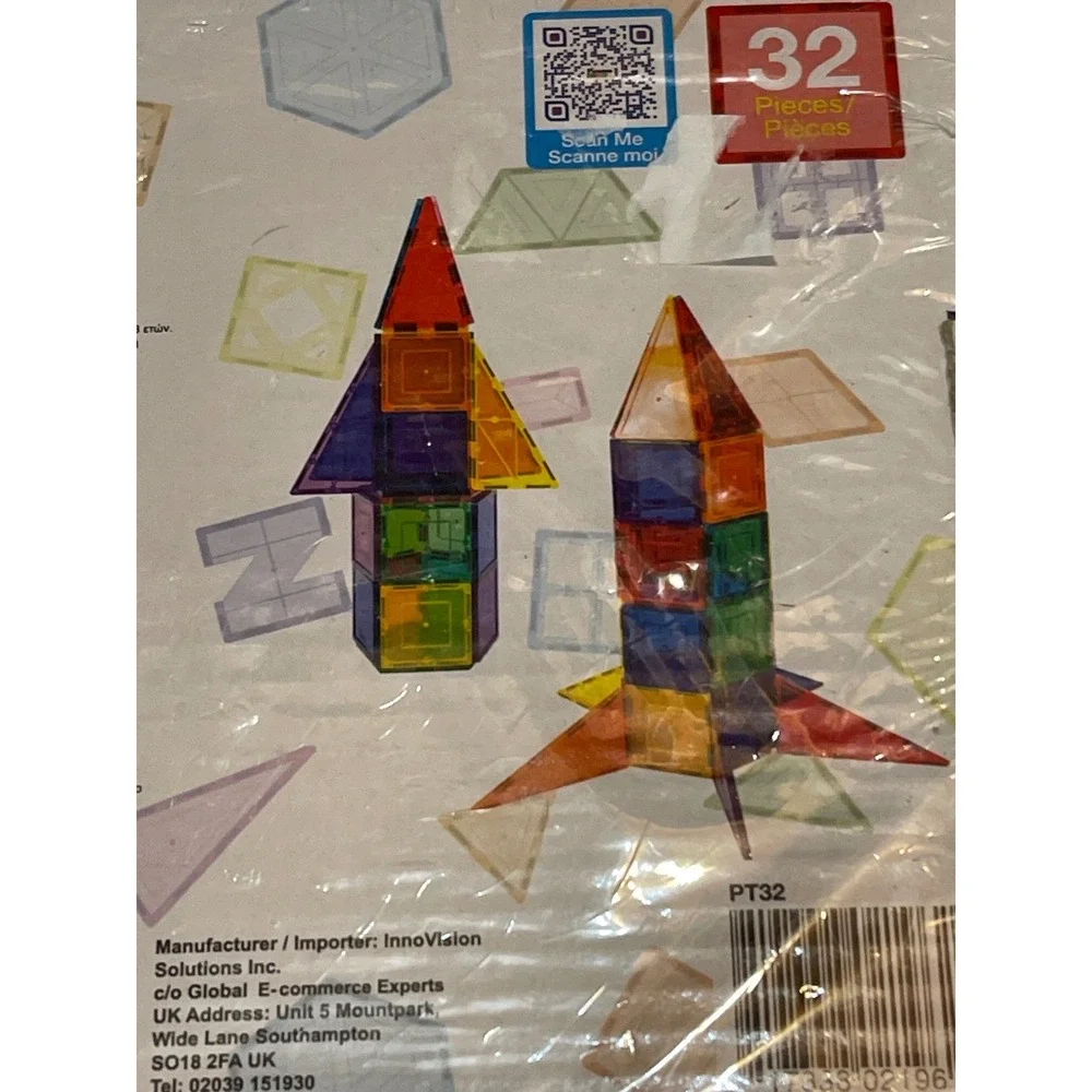 PicassoTiles 32‎ Piece Magnetic Tiles Rocket Booster Set PT32 STEAM Toy New